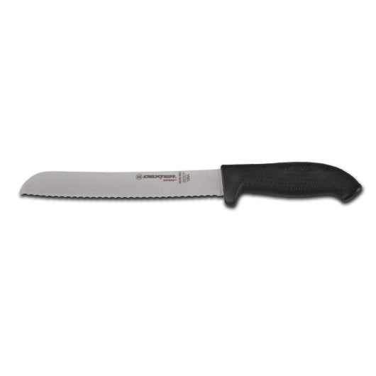 Dexter Softgrip 8 Inch Black Scalloped Bread Knife-1 Each