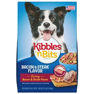 Kibbles N' Bits Dog Food Bacon And Steak-3.5 lb.-4/Case