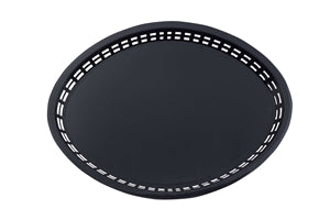 Tablecraft 12.75 Inch X 9.5 Inch X 1.5 Inch Jumbo Platter Oval Black Plastic Basket-36 Each-1/Case