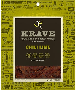 Krave Gourmet Chili Lime Beef Cuts-2.7 oz.-8/Case