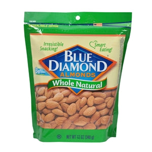 Blue Diamond Almonds Almonds Whole Natural 12 oz.-12 oz.-6/Case