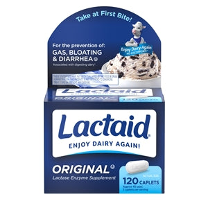 Lactaid Original Strength Caplets-120 Count-3/Box-8/Case