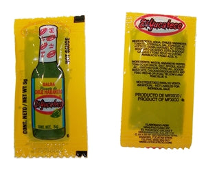 El Yucateco Green Habanero Hot Sauce Single Serve-0.17 oz.-300/Case