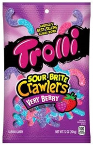 Trolli Very Berry Sour Brite Crawlers Gummy Candy-7.2 oz.-8/Case