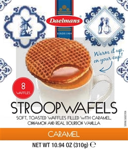 Daelmans Jumbo Caramel Stroopwafel Cube Box-10.94 oz.-8/Case