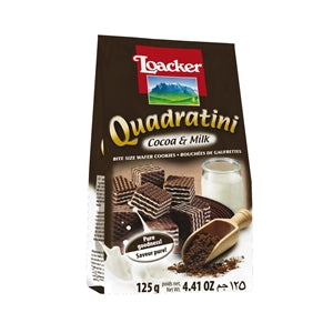 Loacker Quadratini Cocoa & Milk-4.41 oz.-6/Case