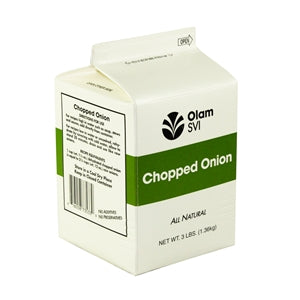 Olam Onion Fresh Flavor Chopped Pure-Pak Carton-3 lb.-6/Case