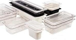 Cambro Camwear 6.375 Inch X 6.937 Inch X 6 Inch 2.4 Quart One Sixth Size Black Food Pan 1 Each