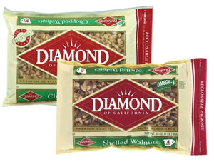 Diamond Walnut Halves & Pieces In A Bag-2 lb.-12/Case