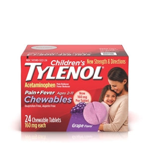 Tylenol Childrens Chewables Grape Acetaminophen 48/24 Cnt.