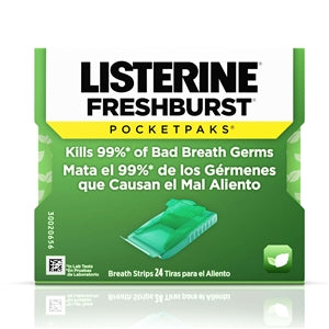 Listerine Pocketpaks Freshburst Breath Strips-24 Count-12/Box-12/Case