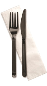 D & W Fine Pack Fork Knife Napkin Ebony-250 Each-250/Box-1/Case