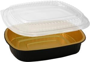 Handi-Foil Gourmet To-Go Medium Entree With Dome Lid Gold Combo-50 Each-1/Case