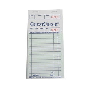 National Checking 3.5 Inch X 6.75 Inch 1 Part Green 19 Line Guest Check ...