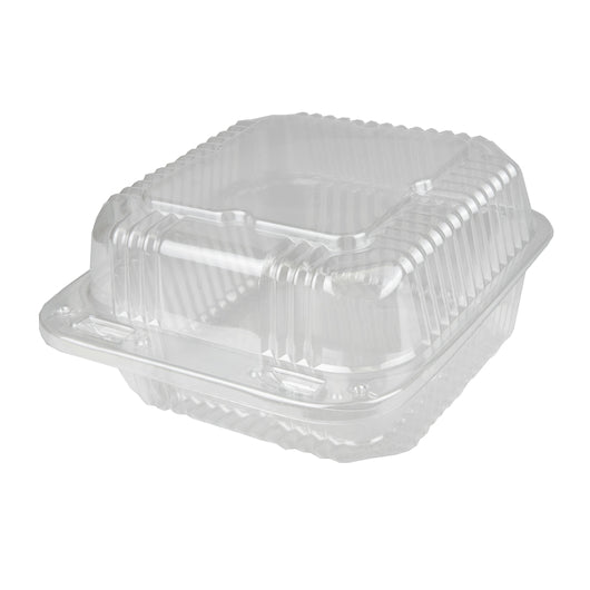 Plastic Clear Hinged Containers, 28 Oz, 6.13 X 6.5 X 3.25, Clear, 500/carton