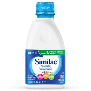 Similac Advance Non-Gmo Milk-Based Ready-To-Feed Liquid Infant Formula Bottle With Iron-32 fl oz.-6/Case