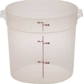 Cambro 6 Quart Round Translucent Measuring Storage Container-12 Each-1 ...
