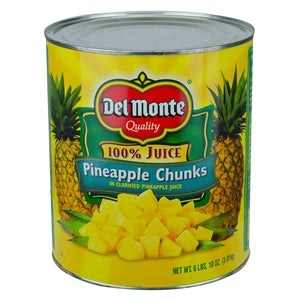 Del Monte Pineapple Chunks Packed In Juice-106 oz.-6/Case