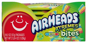 Airheads Rainbow Berry Xtremes Bites Gummy Candy-0.125 lb.-18/Box-8/Case