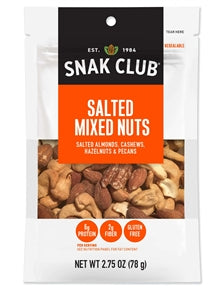 Snak Club Century Snacks Salted Mixed Nuts-2.75 oz.-6/Case