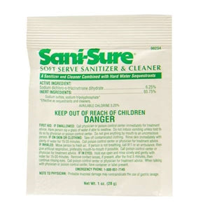 Diversey Sanitizer Sani-Sure Clean Soft Serve Pouch-100 Each-1/Case