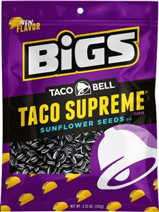 Bigs Taco Bell Taco Supreme Shelled Sunflower Seeds-5.35 oz.-12/Case