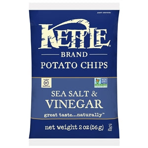 Kettle Foods Salt & Vinegar Potato Chips-2 oz.-6/Case