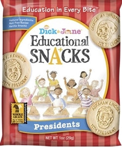 Dick And Jane President Educational Snack Crackers-1 oz.-120/Case