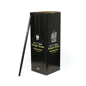 Goldmax Unwrapped 10.25 Inch Giant Black Straw-150 Each-10/Case