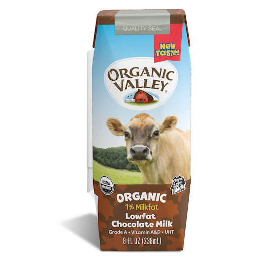 Organic Valley Aseptic Lowfat Chocolate Single Serve Milk-8 fl oz.-24/Case