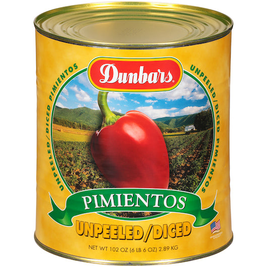 Dunbar Pimento Diced Red Unpeeled 6/102 Oz.