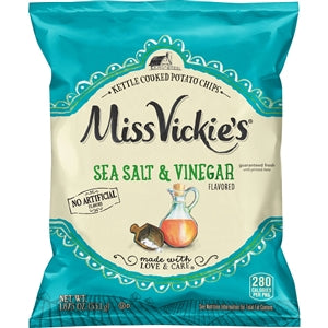 Miss Vickie's Sea Salt & Vinegar Kettle Cooked Potato Chips-1.875 oz.-24/Case