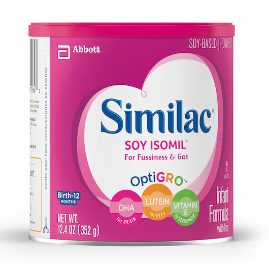 Similac Isomil For Fussiness & Gas Soy-Based Powder Infant Formula Can With Iron-12.4 oz.-6/Case