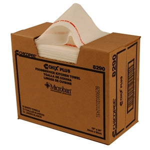 Chicopee 13" X 24" Chix Plus Foodservice-Heavy Duty-White Towel With Microban-1 Piece-72/Box-1/Case
