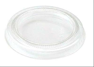World Centric 2 oz. Ingeo Compostable Clear Souffle Bowl Clear Flat Lid-100 Each-20/Case