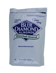 Blue Diamond Almonds Blanched Silvered Almonds-2 lb.-4/Case