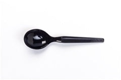 Dixie Medium Weight Polystyrene Black Soup Spoon-1000 Count-1/Case