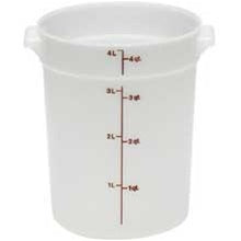 Cambro Plastic Round 6 Quart White Poly Container-1 Each