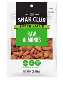 Snak Club Century Snacks Raw Almonds-4 oz.-6/Case