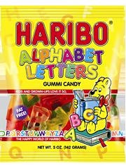 Haribo Confectionery Alphabet Letters Gummi Candy 12/5 Oz.