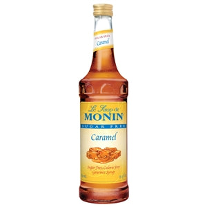 Monin Caramel Sugar Free Flavor Syrup Glass-750 Milileter-12/Case