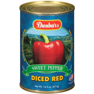 Dunbar Diced Red Peppers-15 oz.-24/Case