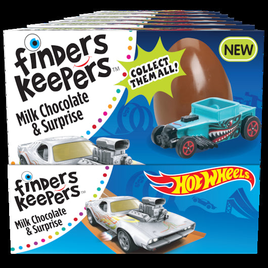 Finders Keepers Hot Wheels Milk Chocolate Candy-0.7 oz.-6/Box-6/Case