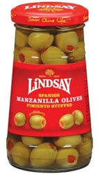 Lindsay Stuffed Imported Olives Jar-5.75 oz.-12/Case