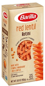 Barilla Legume Red Lentil Gluten Free Vegetarian Non-Gmo Rotini Pasta-8.8 oz.-10/Case