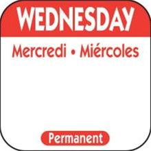 National Checking 1 Inch X 1 Inch Trilingual Red Wednesday Permanent Label-1000 Each