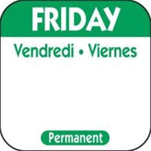 National Checking 1 Inch X 1 Inch Trilingual Green Friday Permanent Label-1000 Each