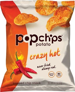 Popchips Crazy Hot Popped Potato Chips-0.7 oz.-24/Case