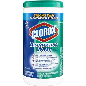 Clorox Disinfecting Wipes 1-ply 7x8 Fresh Scent White 75/canister
