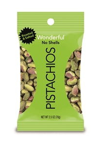 Wonderful Pistachios Pistachio Roasted & Salted Shelled-2.5 oz.-8/Box-3/Case